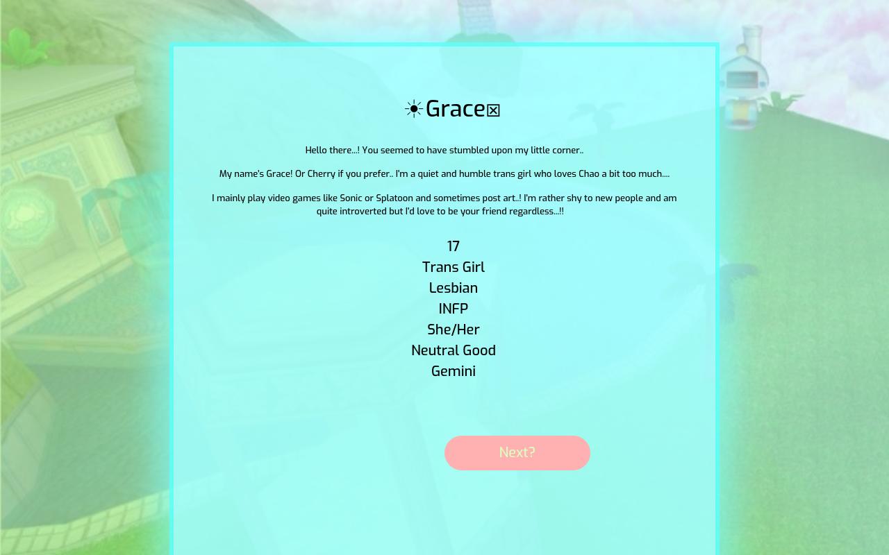 Carrd profile picture for @grace